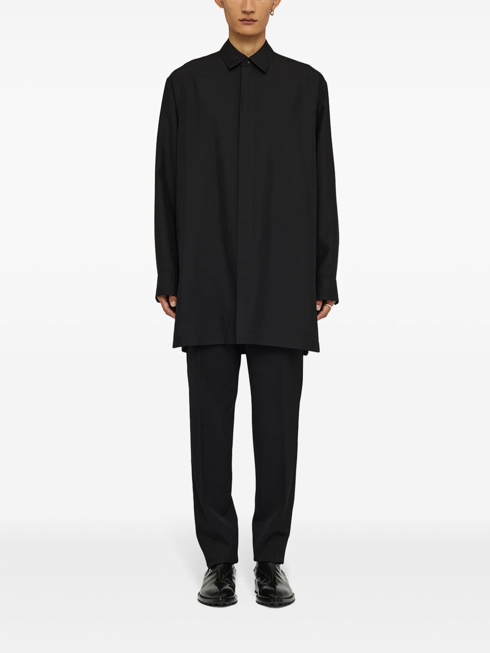 Men Shirts Maison-Kitsune Jil Sander Tuesday Silk Shirt Black
