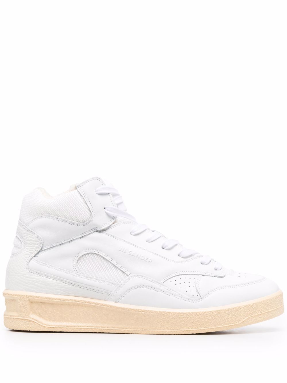 Jil Sander Basket Hi lace-up Sneakers White Maison-Kitsune Men Hi-Tops