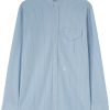 Men Shirts Maison-Kitsune Jil Sander Wednesday Striped Cotton Shirt Blue