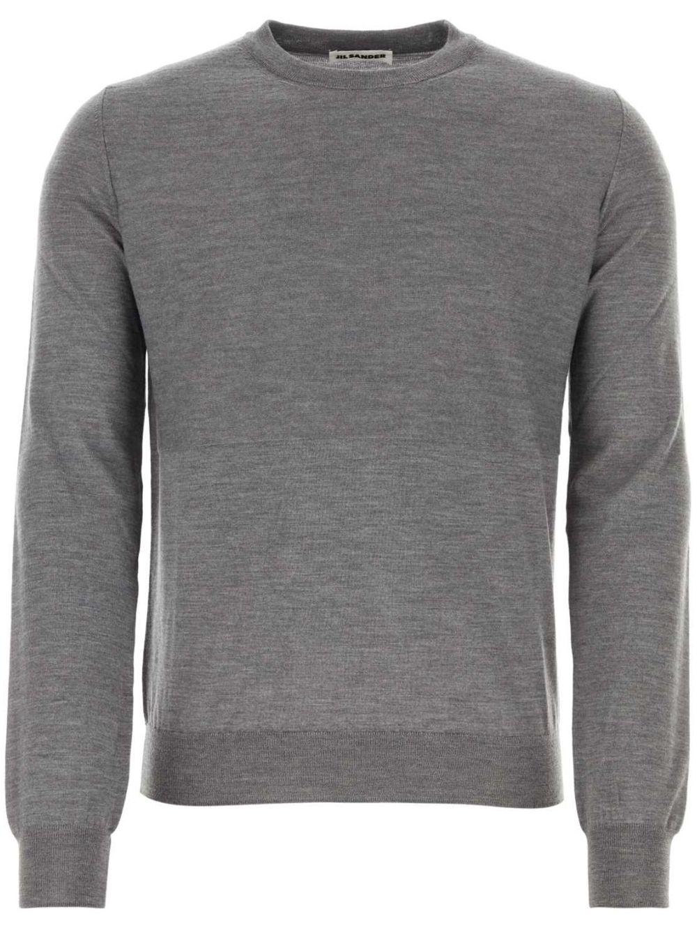 Men Knitted Sweaters Maison-Kitsune Jil Sander round-neck Virgin Wool Sweater Grey