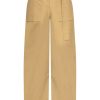 Maison-Kitsune Jil Sander Embroidered Logo Cotton Trousers Neutrals Men Regular-Fit & Straight Leg Pants