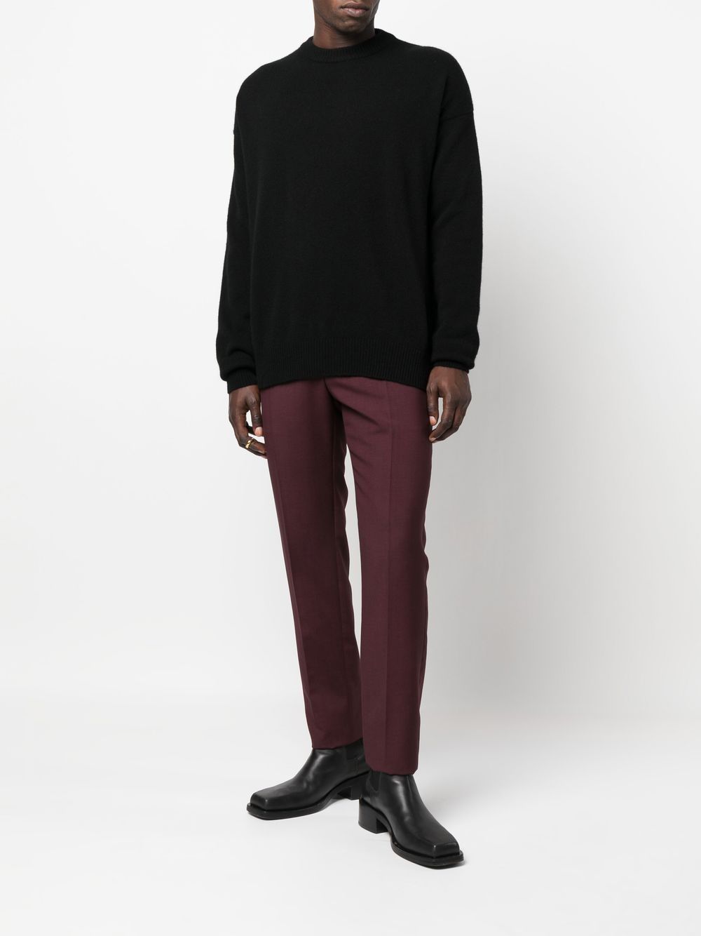 Jil Sander crew-neck Cashmere Jumper Black Maison-Kitsune Men Knitted Sweaters