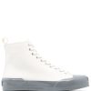 Jil Sander Canvas high-top Sneakers White Men Hi-Tops Maison-Kitsune