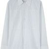 Jil Sander Striped long-sleeve Cotton Shirt White Maison-Kitsune Men Shirts