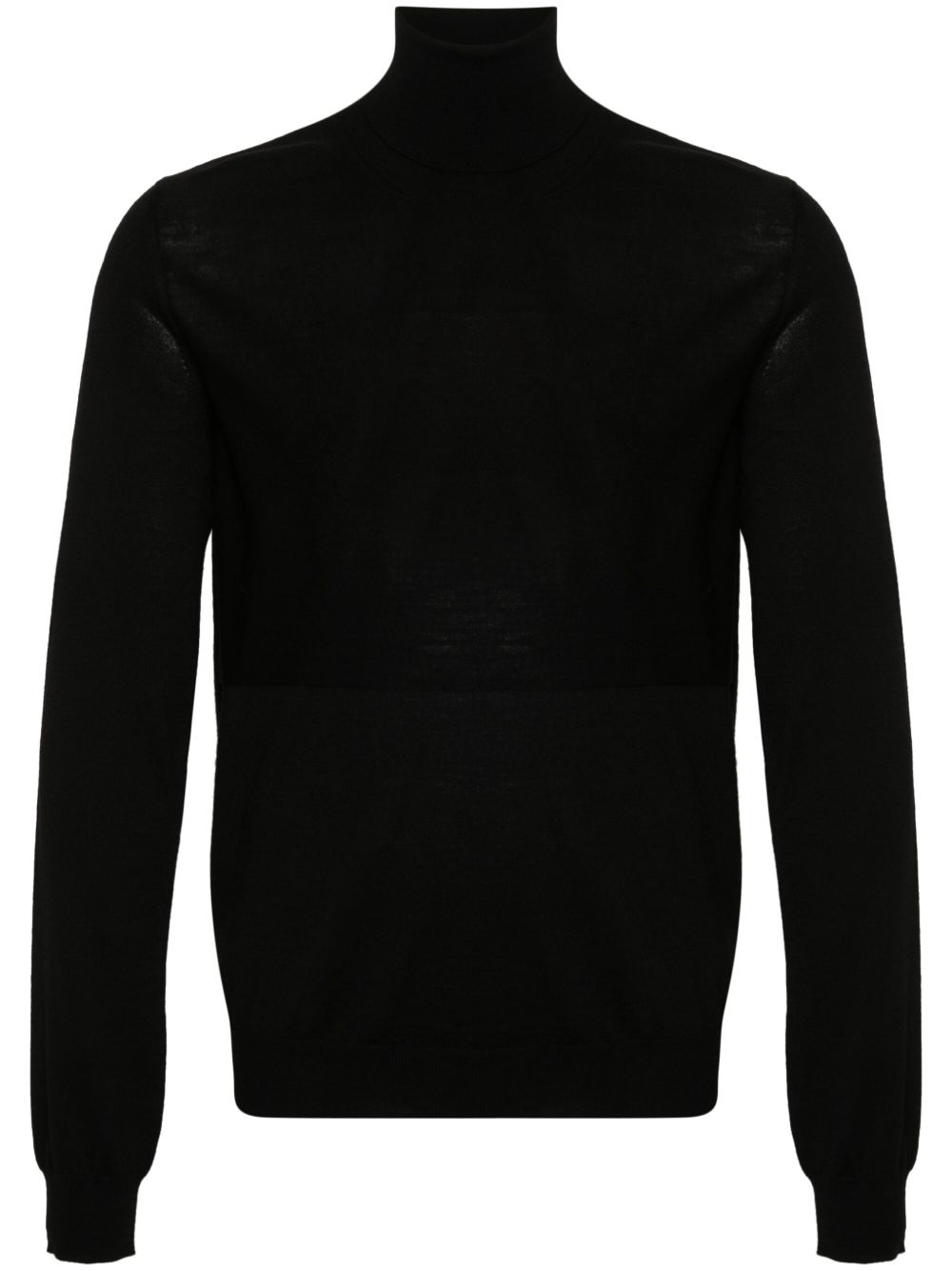 Men Knitted Sweaters Maison-Kitsune Jil Sander Virgin Wool fine-knit Jumper Black