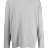Jil Sander crew-neck Cashmere Jumper Grey Men Knitted Sweaters Maison-Kitsune