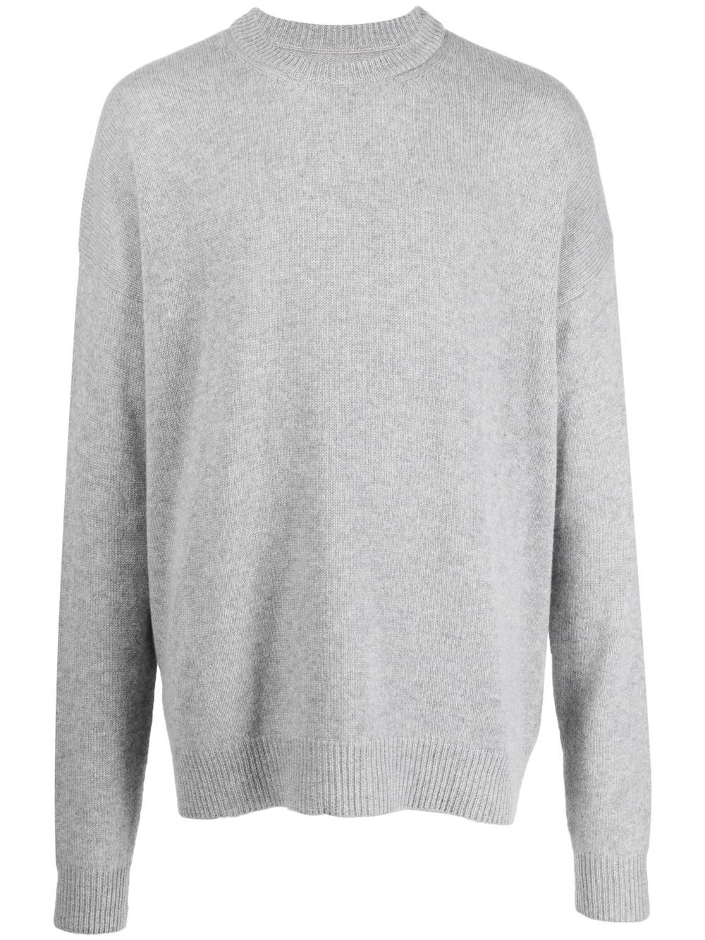 Jil Sander crew-neck Cashmere Jumper Grey Men Knitted Sweaters Maison-Kitsune
