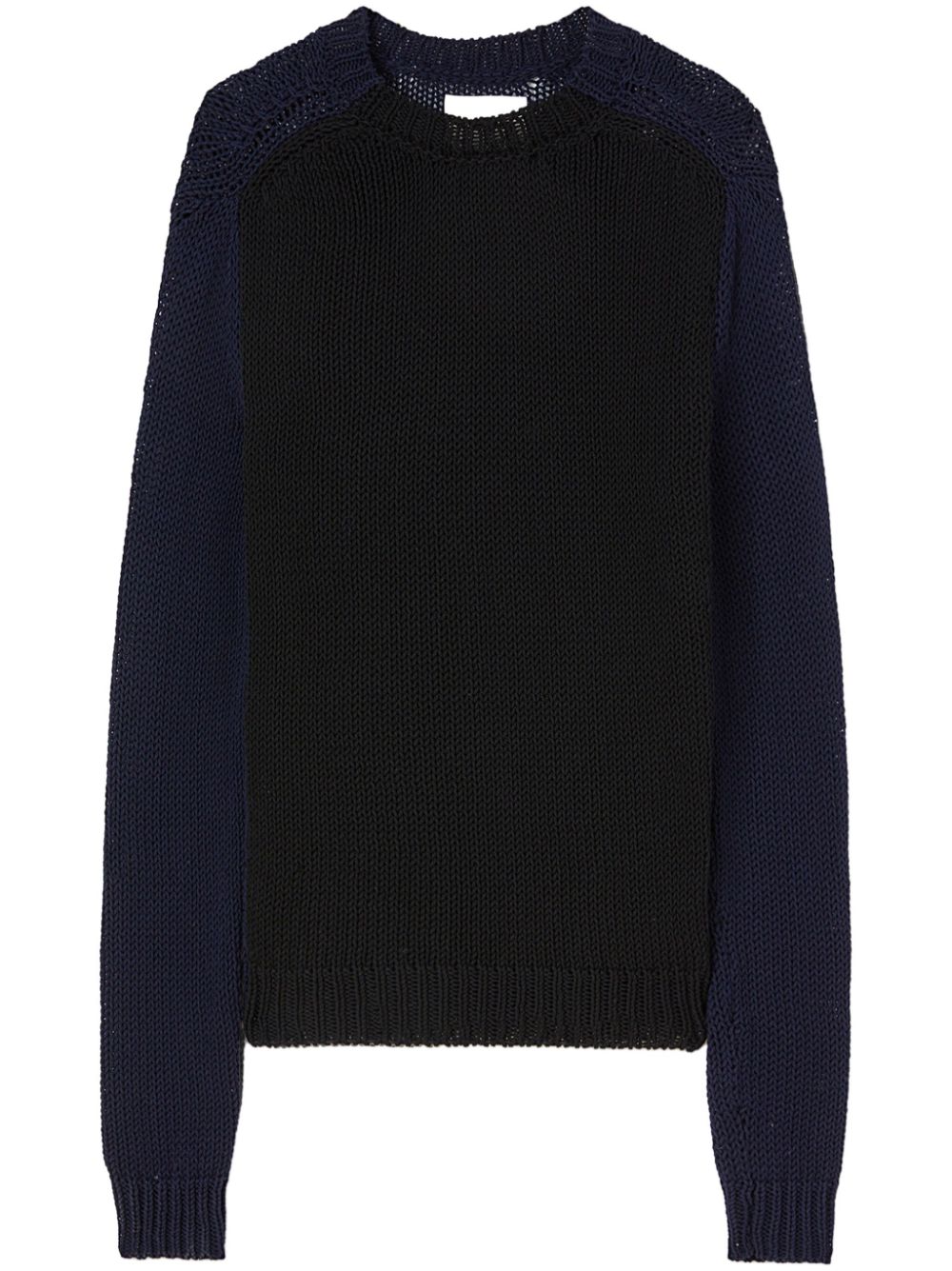 Maison-Kitsune Jil Sander crew-neck Jumper Blue Men Knitted Sweaters