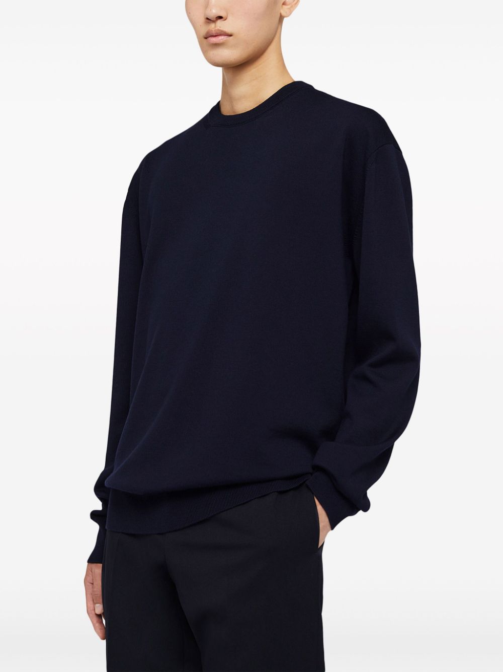 Men Knitted Sweaters Maison-Kitsune Jil Sander fine-knit Wool Jumper Blue
