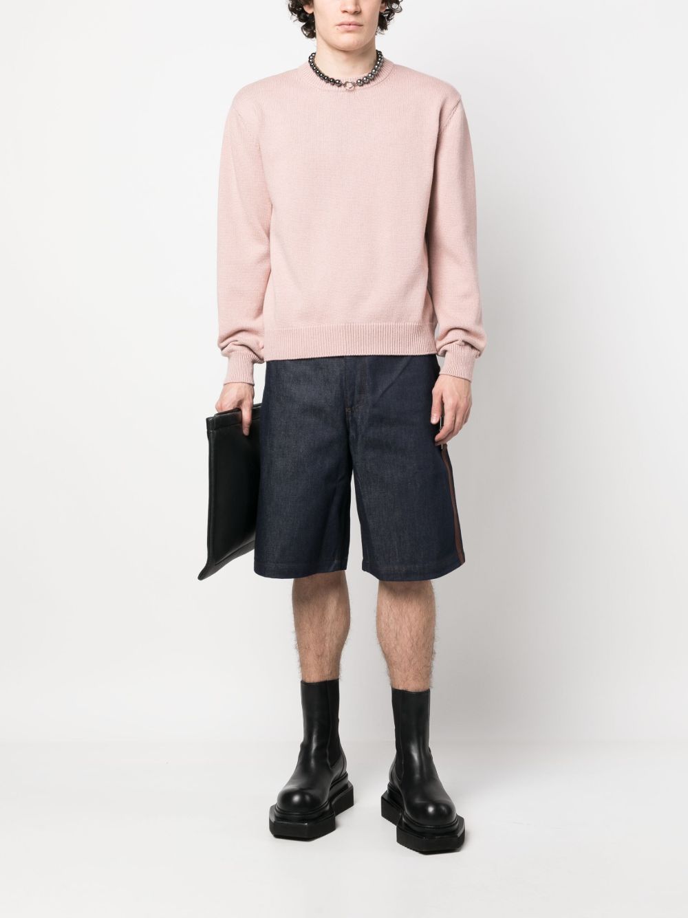 Jil Sander cotton-cashmere Jumper Pink Men Knitted Sweaters Maison-Kitsune