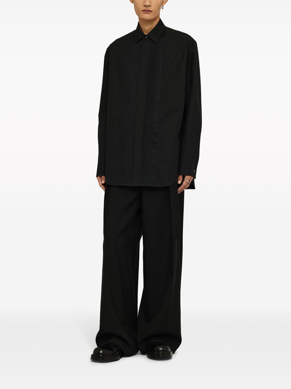 Maison-Kitsune Jil Sander Wednesday P.M. Cotton Shirt Black Men Shirts