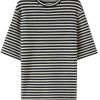 Jil Sander stripe-pattern round-neck T-shirt Black Maison-Kitsune Men T-Shirts