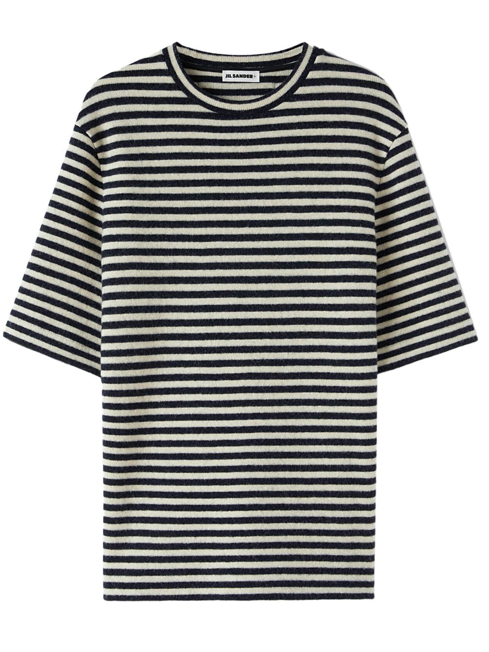 Jil Sander stripe-pattern round-neck T-shirt Black Maison-Kitsune Men T-Shirts