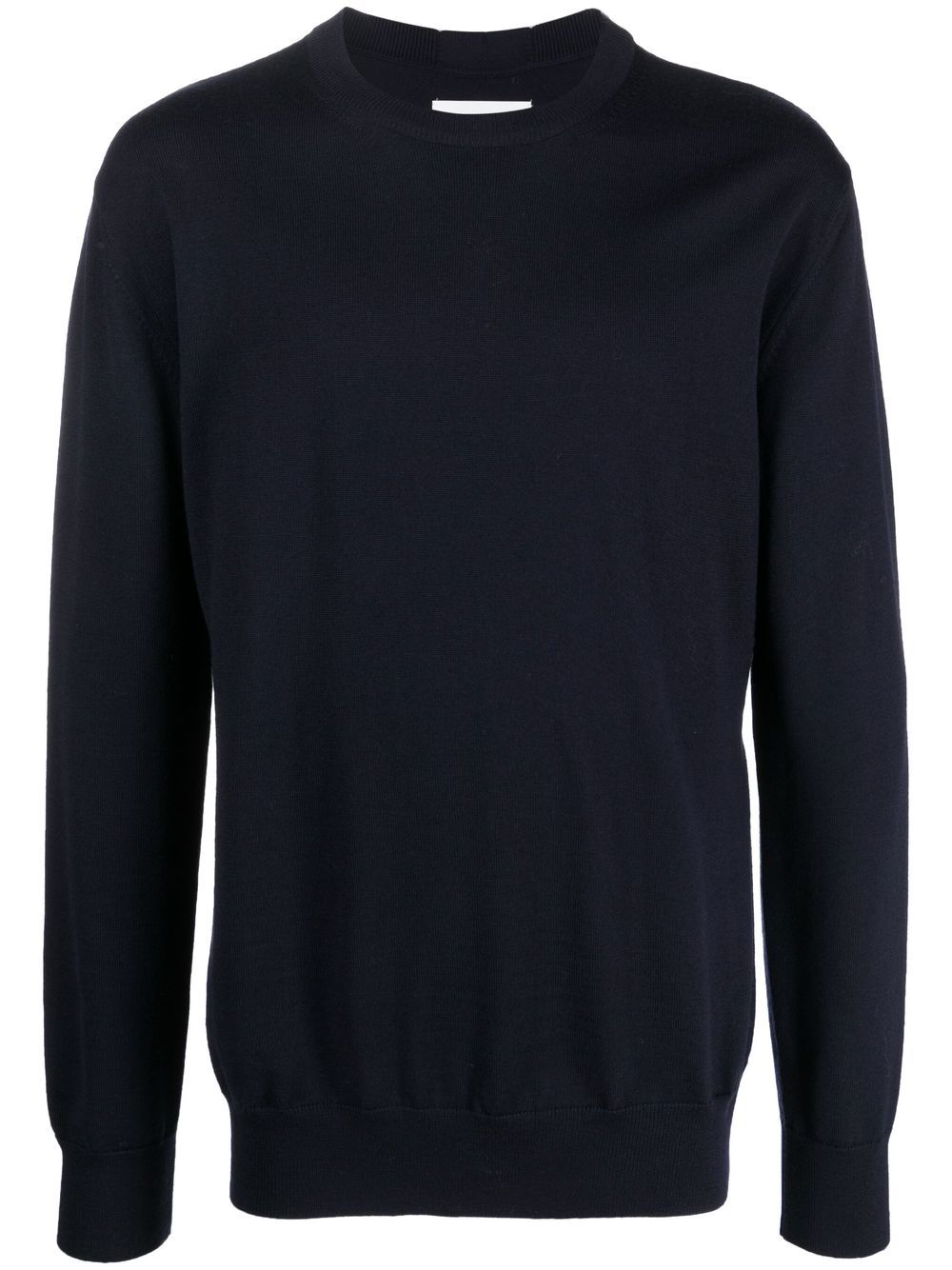 Maison-Kitsune Jil Sander crew-neck Wool Jumper Blue Men Knitted Sweaters