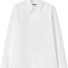 Maison-Kitsune Shirts Men Jil Sander long-sleeved Cotton Shirt White