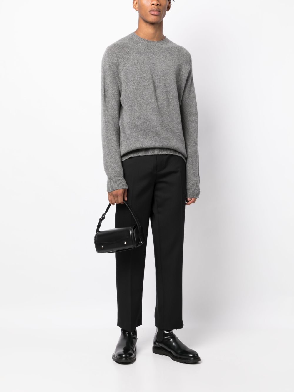 Maison-Kitsune Sweatshirts Men Jil Sander Seamless Cashmere Sweatshirt Grey