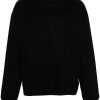 Maison-Kitsune Jil Sander crew-neck Brushed Jumper Black Men Knitted Sweaters