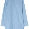 Men Shirts Maison-Kitsune Jil Sander Saturday Striped Cotton Shirt Blue