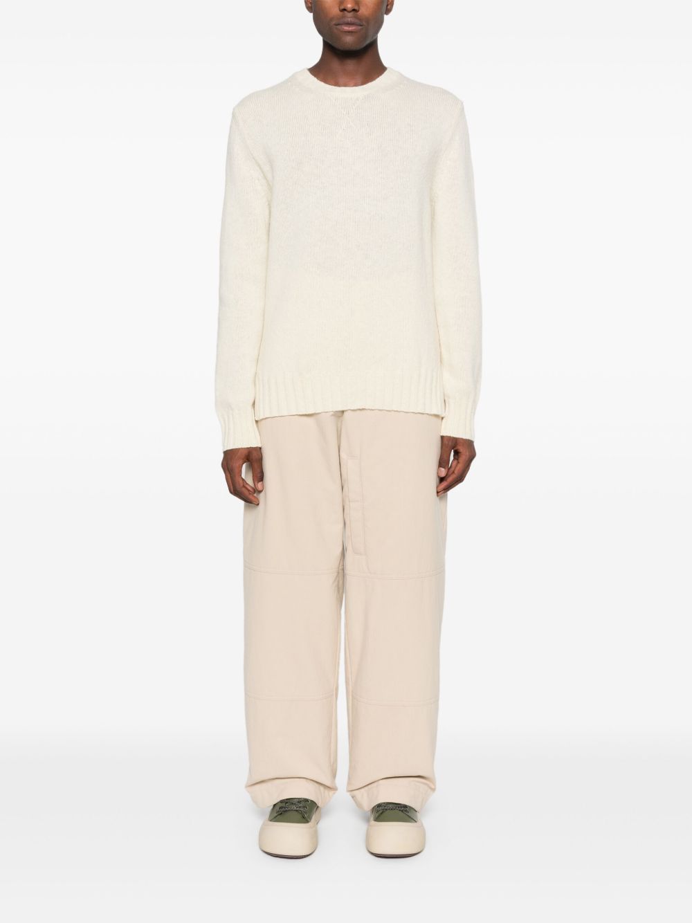 Jil Sander + ribbed-knit Sweater Neutrals Maison-Kitsune Men Knitted Sweaters