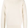 Jil Sander roll-neck Wool Jumper White Men Knitted Sweaters Maison-Kitsune