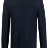 Men Knitted Sweaters Maison-Kitsune Jil Sander embroidered-logo Crew Neck Jumper Blue