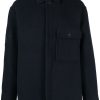 Maison-Kitsune Shirt Jackets Men Jil Sander logo-embroidered Shirt Jacket Blue