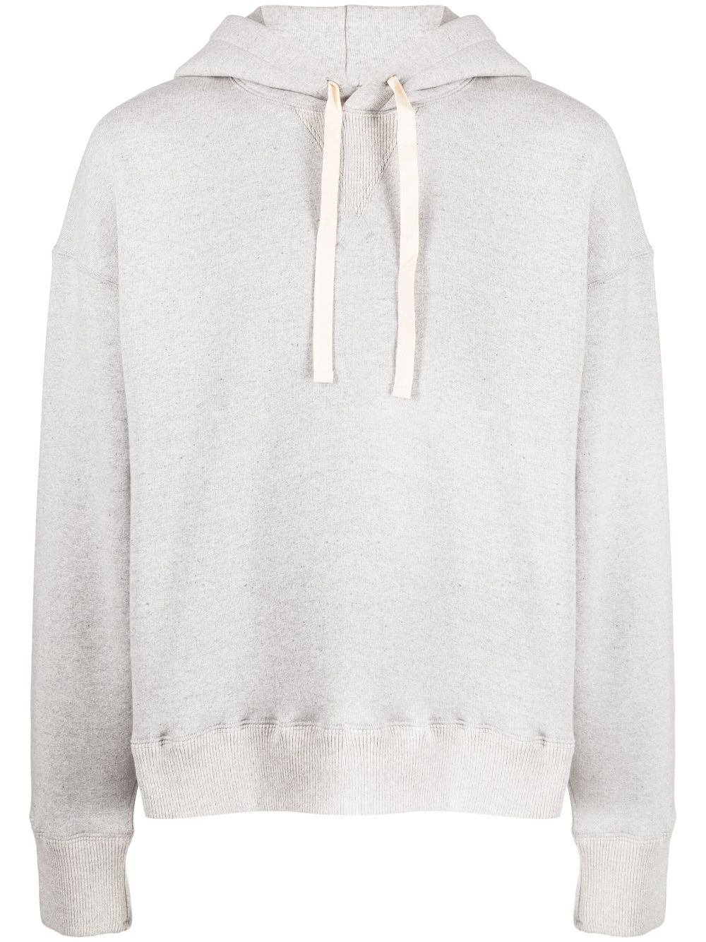 Jil Sander drop-shoulder Drawstring Hoodie Grey Men Hoodies Maison-Kitsune