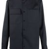 Jil Sander long-sleeve Wool Shirt Blue Maison-Kitsune Men Shirts
