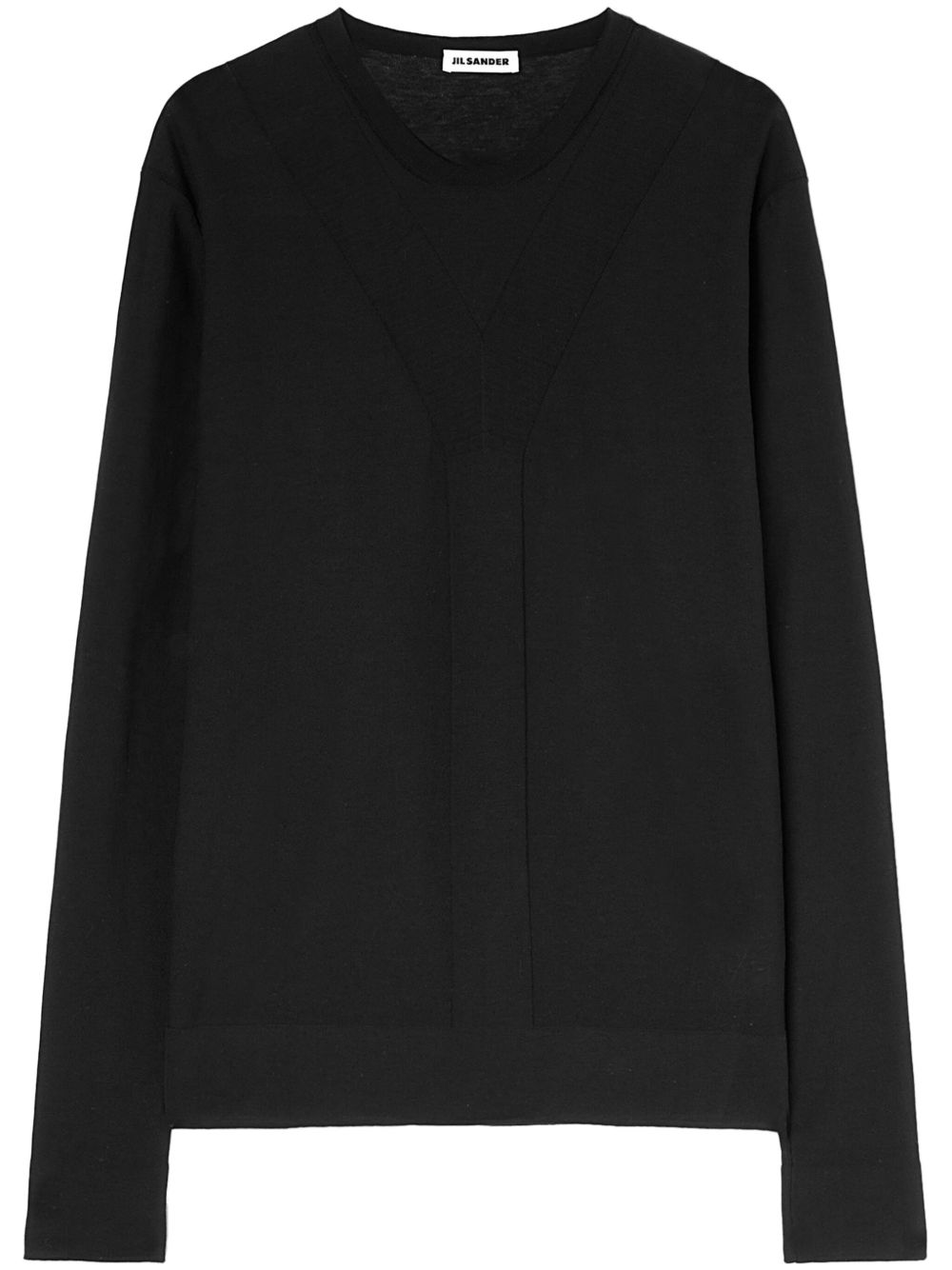 Maison-Kitsune Knitted Sweaters Men Jil Sander crew-neck Jumper Black