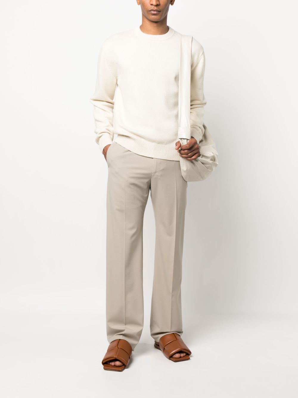 Maison-Kitsune Jil Sander cotton-cashmere Jumper Neutrals Men Knitted Sweaters