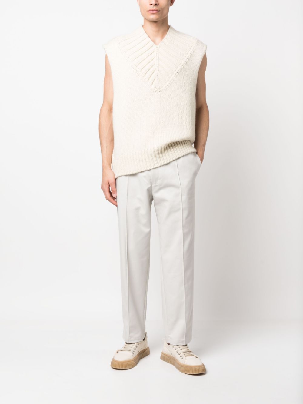 Jil Sander elasticated-waist straight-leg Trousers Neutrals Maison-Kitsune Men Regular-Fit & Straight Leg Pants