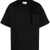 Men T-Shirts Maison-Kitsune Jil Sander patch-pocket Cotton T-shirt Black