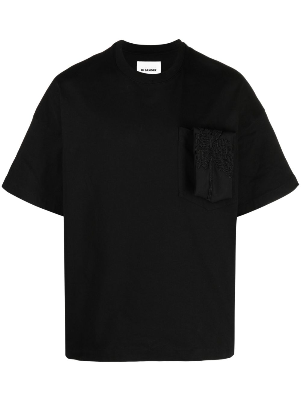 Men T-Shirts Maison-Kitsune Jil Sander patch-pocket Cotton T-shirt Black