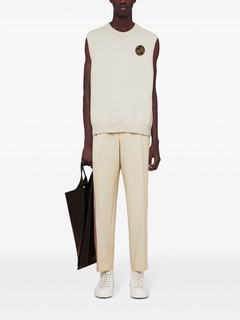 Jil Sander crew-neck Sleeveless Jumper Neutrals Maison-Kitsune Men Knitted Sweaters