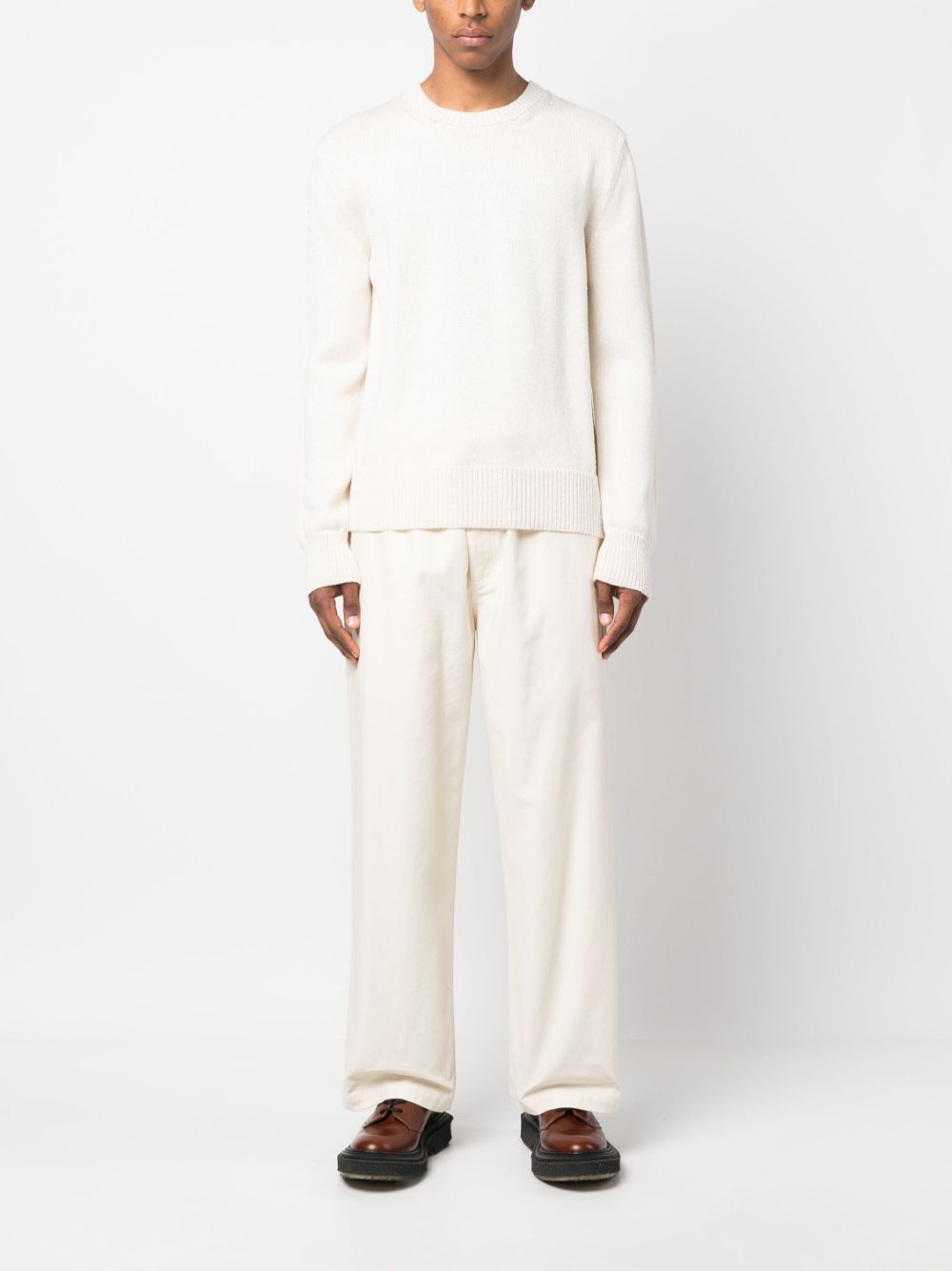 Jil Sander crew-neck Knitted Jumper Neutrals Maison-Kitsune Men Knitted Sweaters