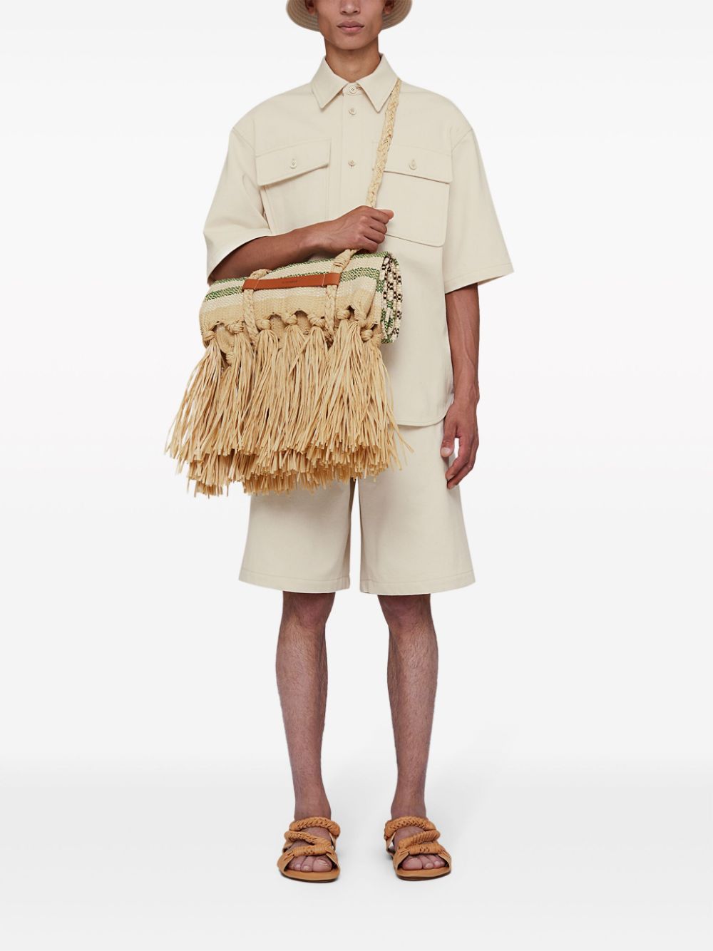 Men Bermuda Shorts Maison-Kitsune Jil Sander Belted Bermuda Shorts White