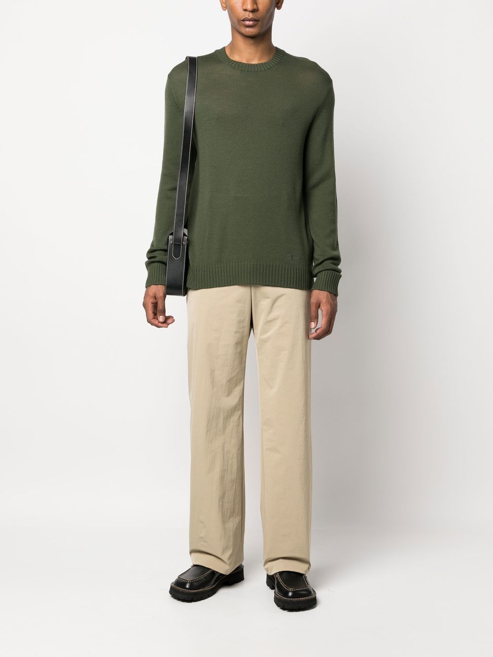 Men Knitted Sweaters Maison-Kitsune Jil Sander embroidered-logo Wool Jumper Green
