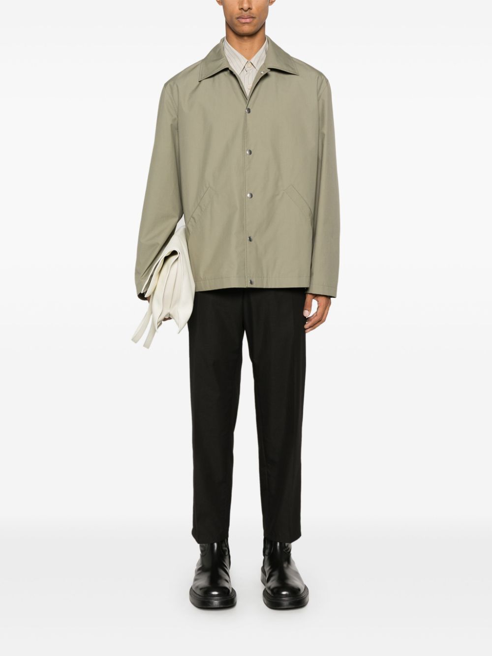 Jil Sander logo-print Jacket Green Men Lightweight Jackets Maison-Kitsune