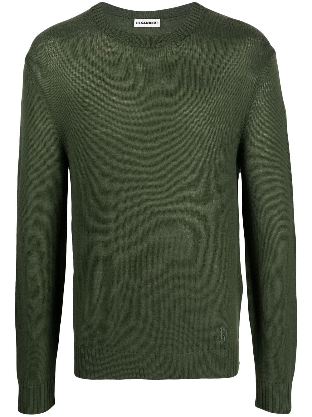 Men Knitted Sweaters Maison-Kitsune Jil Sander embroidered-logo Wool Jumper Green