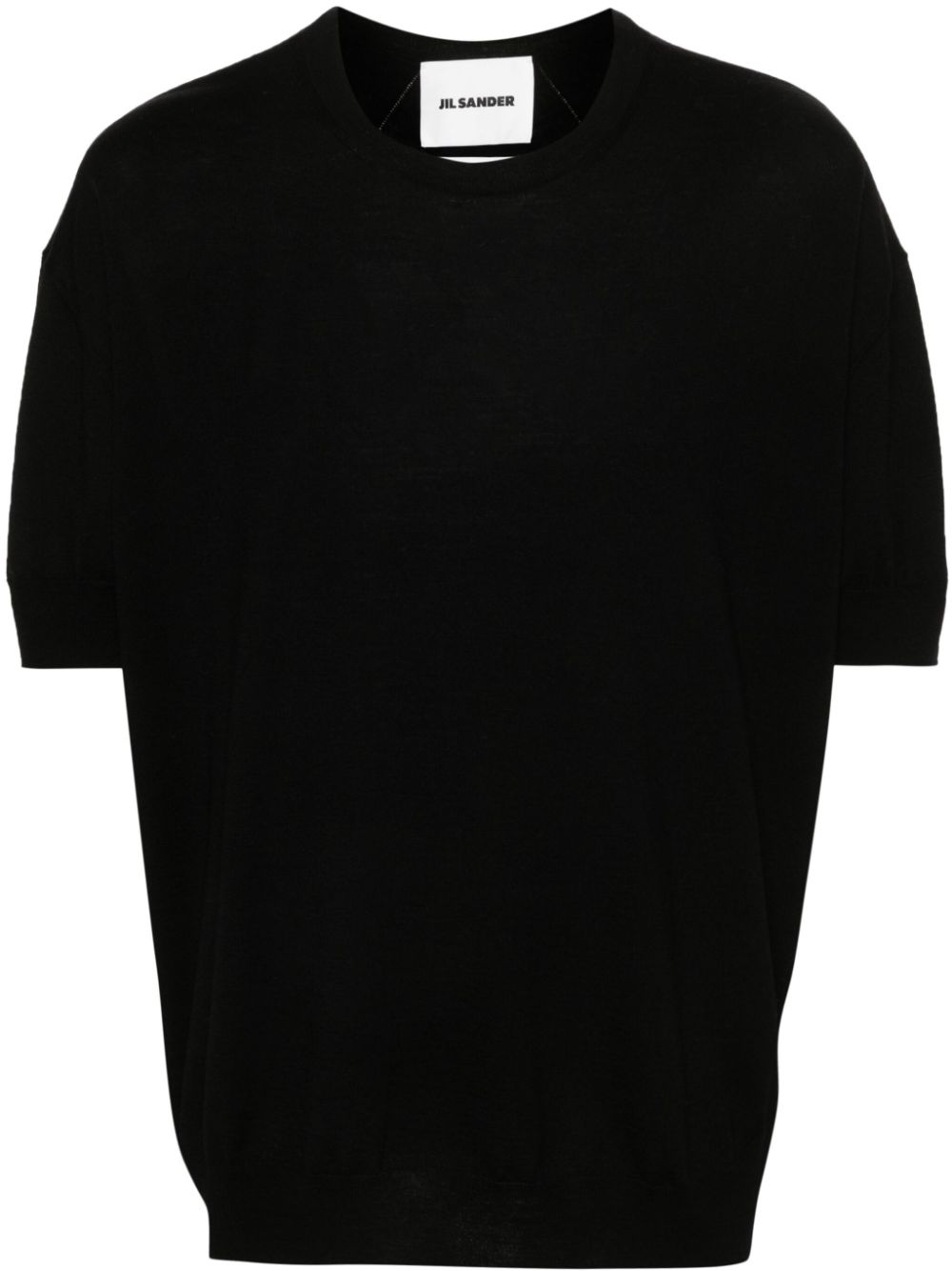 Maison-Kitsune Knitted Sweaters Men Jil Sander short-sleeve Wool Jumper Black