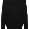 Maison-Kitsune Knitted Sweaters Men Jil Sander crew-neck Cotton Jumper Black