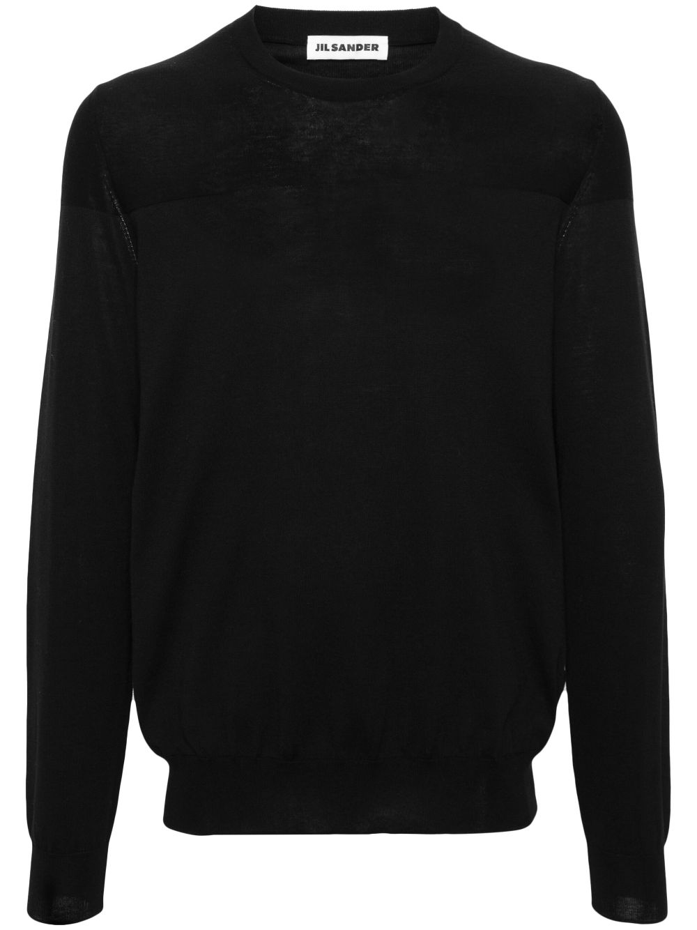 Maison-Kitsune Knitted Sweaters Men Jil Sander crew-neck Cotton Jumper Black