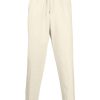 Jil Sander elasticated-waistband Cotton Trousers Yellow Men Regular-Fit & Straight Leg Pants Maison-Kitsune