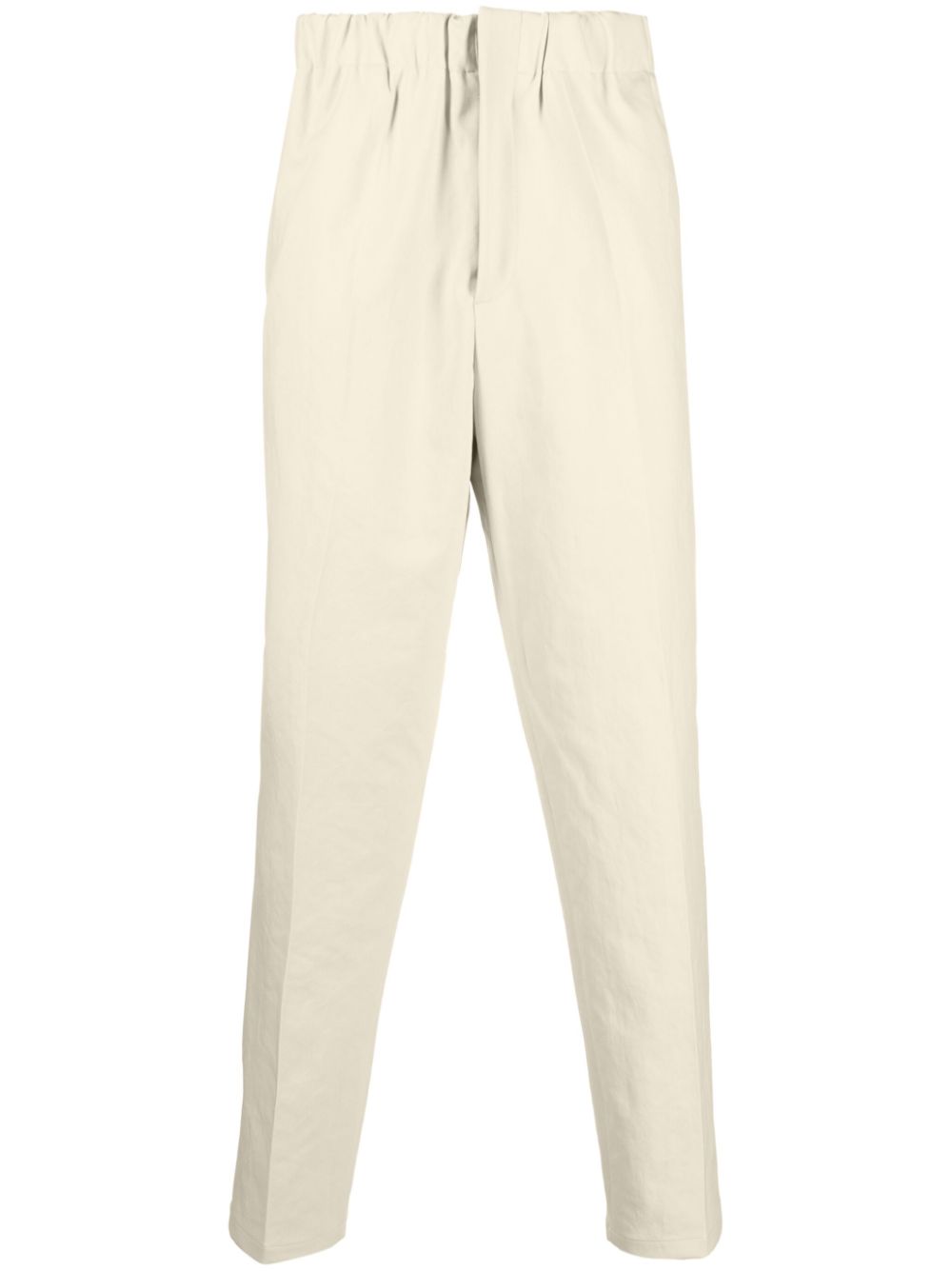 Jil Sander elasticated-waistband Cotton Trousers Yellow Men Regular-Fit & Straight Leg Pants Maison-Kitsune