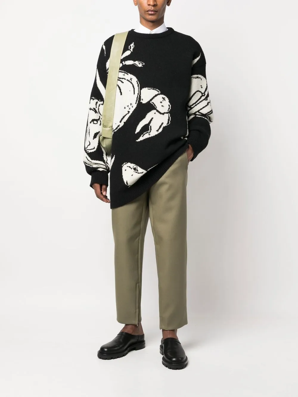 Men Knitted Sweaters Maison-Kitsune Jil Sander intarsia-knit Jumper Black