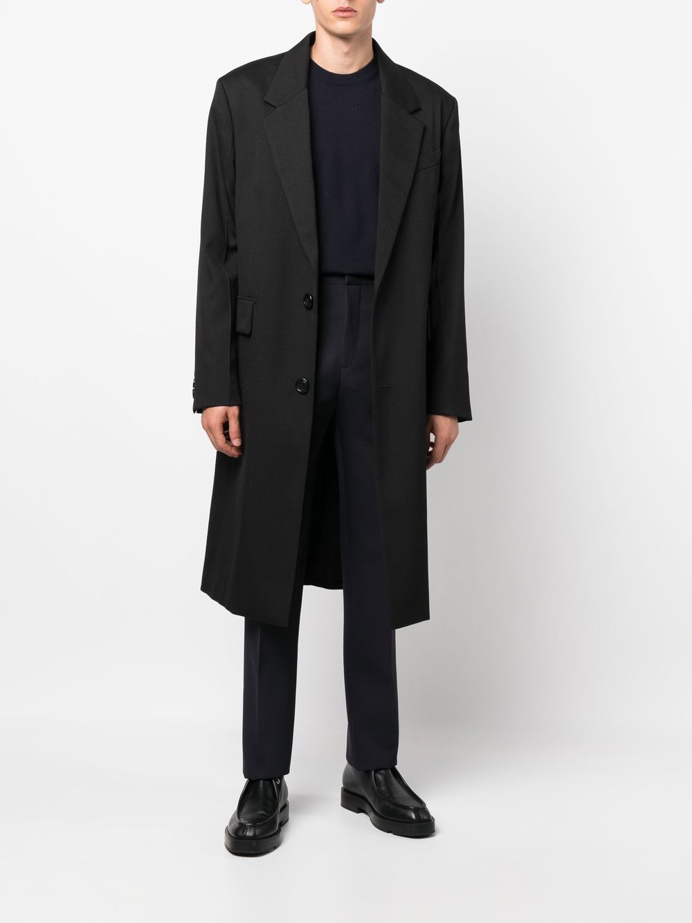 Jil Sander Tailored cotton-wool Blend Trousers Blue Men Skinny Pants Maison-Kitsune