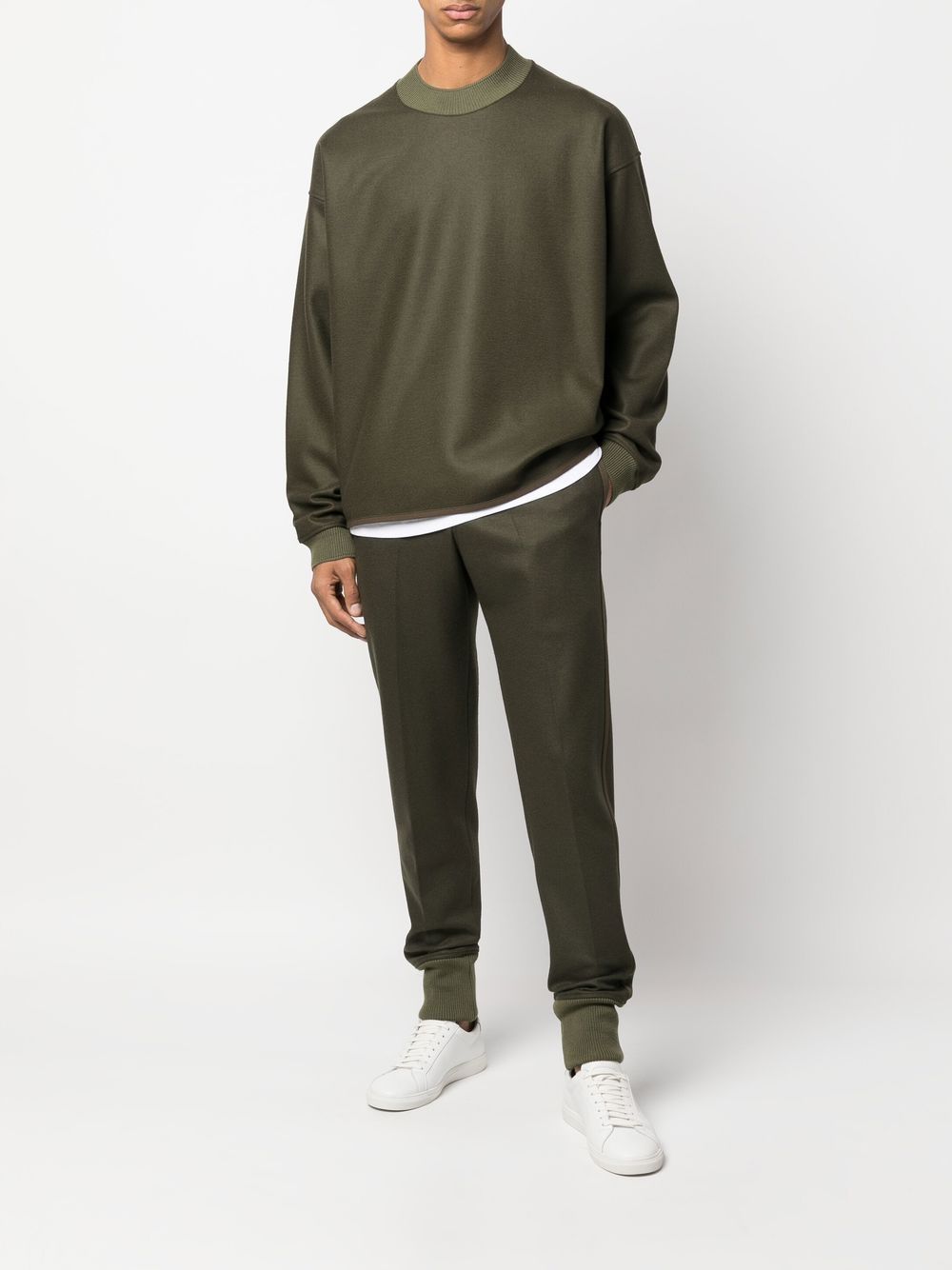 Jil Sander Elasticated Wool Track Pants Green Maison-Kitsune Men Sweatpants