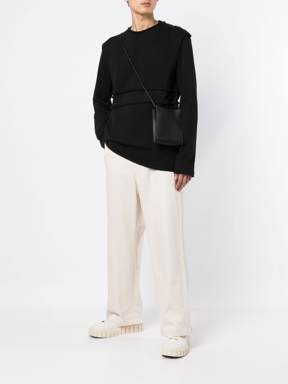 Jil Sander Layered Knit Sweatshirt Black Maison-Kitsune Men Sweatshirts