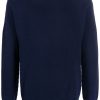 Jil Sander Crew Neck Cashmere Jumper Blue Maison-Kitsune Men Knitted Sweaters