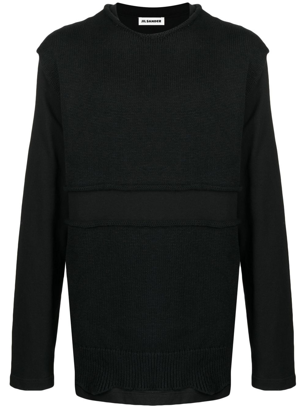 Jil Sander Layered Knit Sweatshirt Black Maison-Kitsune Men Sweatshirts